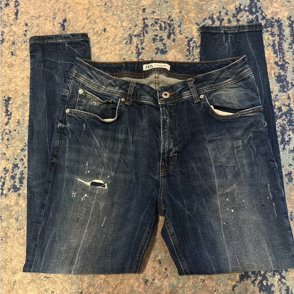 Men's Zara Blue Distressed Jeans